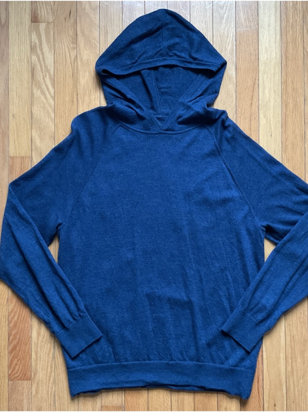 Untuckit Navy Blue Adult XL Hooded Mens Extra Fine Merino Wool Pullover Sweater
